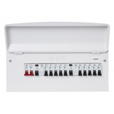 10 Way Metal Dual Split Consumer Unit 2 x 100A RCDS + 10MCBs